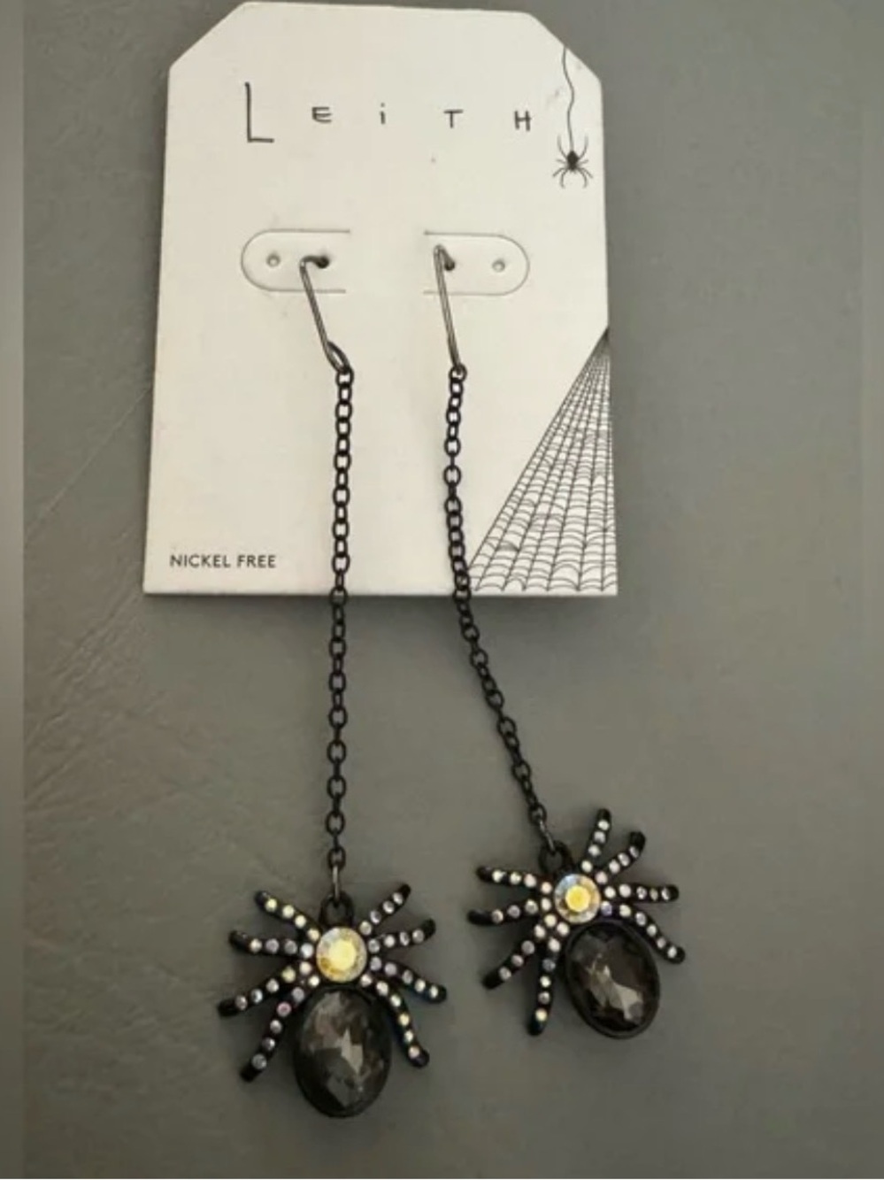 Leith NEW Dangle Crystal Spider earrings